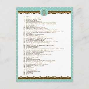 Zelfzorgmotivatie turquoise polka dots briefkaart