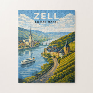 Zell Germany Vintage Travel Art Legpuzzel