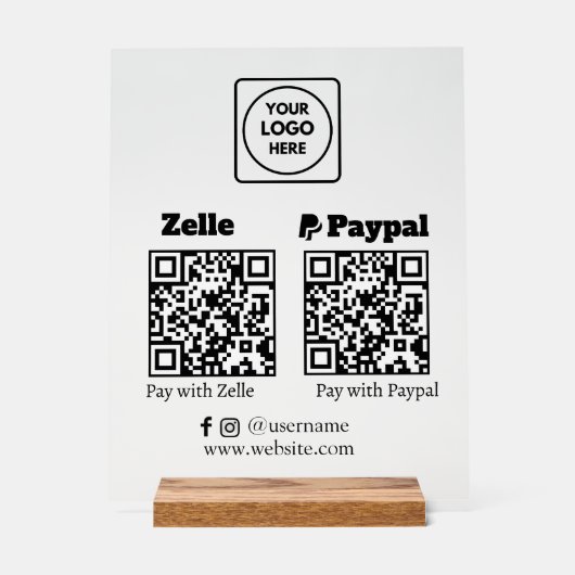 Zelle PayPal | Code QR Scan pour payer le logo de (Recto)