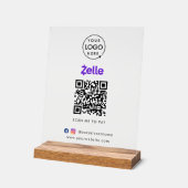 Zelle QR-code betaling | Scan om bedrijfslogo te b Acryl Bord (Hoek)