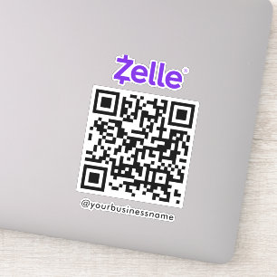 Zelle QR Code Betaling Scannen naar Betalen Wit Sticker