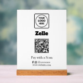 Zelle QR-code | Scan-to-Pay Aangepaste Zakelijke L Acryl Bord (Neutraal)
