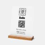Zelle QR-code | Scan-to-Pay Aangepaste Zakelijke L Acryl Bord (Hoek)