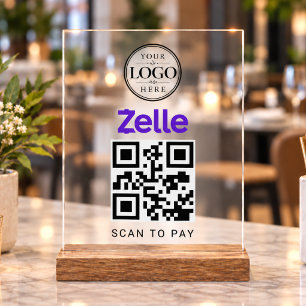 Zelle Scan om te betalen tafelmodel display
