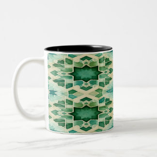 Zellige Aquarel Turquoise Groen Tweekleurige Koffiemok