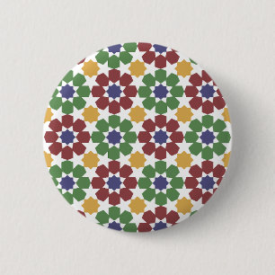 zellige Pattern Moroccan Ceramic Art Traditional Ronde Button 5,7 Cm