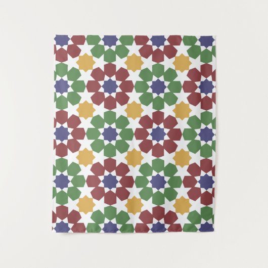 zellige Pattern Moroccan Ceramic Art Traditional Wandkleed (Voorkant)