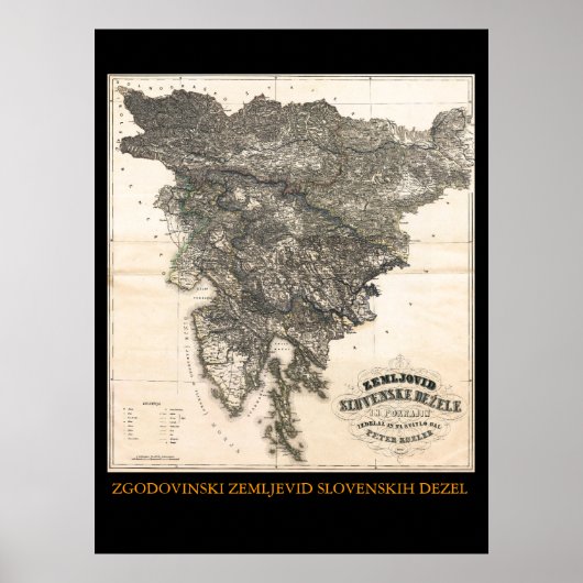 Zemljovid Slovenske dezele in pokrajin Poster (Voorkant)