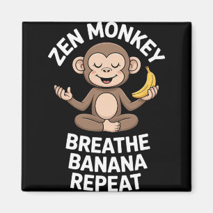 Zen Aap Adem Nana Herhaal Grappige Yoga Meditati Magneet