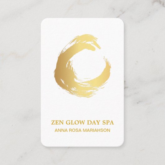 *~* Zen Abstract Gold Brush Meditation Reiki Yoga Visitekaartje (Voorkant)