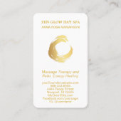** Zen Abstract Gold Brush Reiki Meditatie Yoga Visitekaartje (Achterkant)