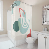 Zen Abstrait dans le thème rouge No2 Douche rideau (En situation)