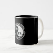 Zen Accounting Major Grage Funny Accountant Tweekleurige Koffiemok (Voorkant rechts)