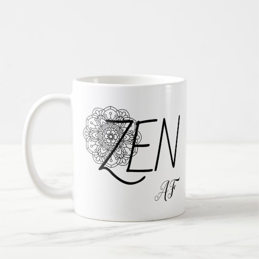Zen AF Funny Humor Mandala Coffee Mok (Links)
