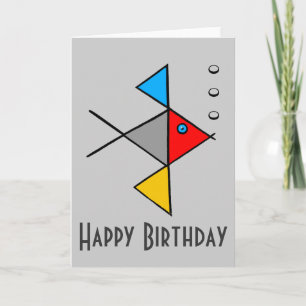 Zen Angel Fish Happy Birthday Card Kaart