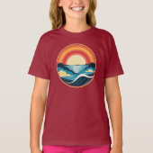 Zen Art Deco Zonsondergang boven water T-shirt (Voorkant)