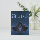 ZEN AS F*CK Lotus Lily Flower - Carte postale (Debout devant)