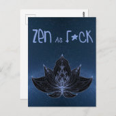 ZEN AS F*CK Lotus Lily Flower - Carte postale (Devant / Derrière)