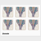 Zen Asian Elephant Vierkante Sticker (Vel)