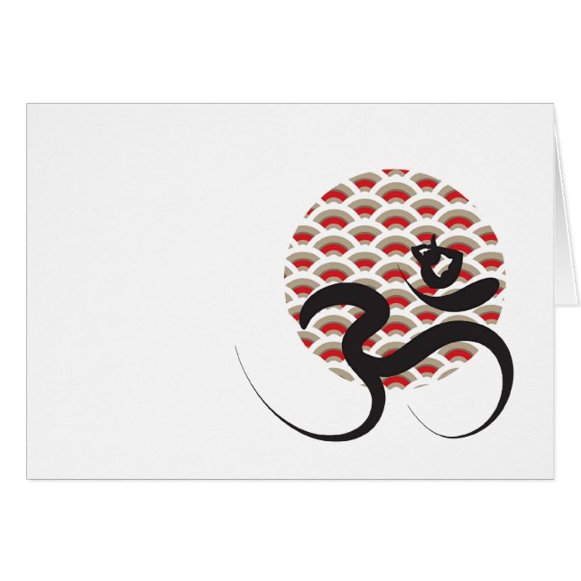 Zen Asiatique Rouge Soleil Yoga Moderne Calligraph (Devant horizontal)