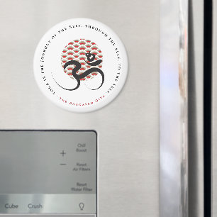 Zen Aziatische Rode Zon Yoga Moderne Kalligrafie O Magneet