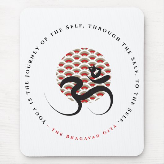 Zen Aziatische Rode Zon Yoga Moderne Kalligrafie O Muismat (Voorkant)