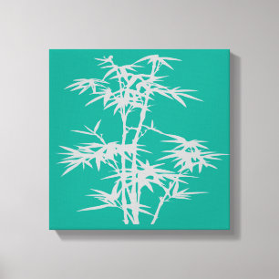 Zen bamboe Aziatische stijl bamboe kunst Canvas Afdruk