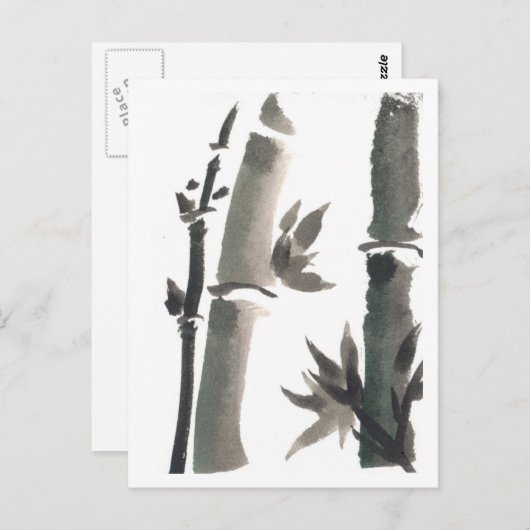 Zen Bamboo Art Briefkaart (Voorkant / Achterkant)
