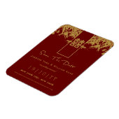 Zen Bamboo Double Happiness Chinese Save the Date Magneet (Linkerzijde)