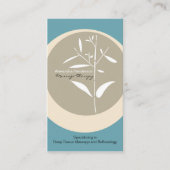 Zen Bamboo Massage Therapy Visitekaartje - Blauw (Voorkant)