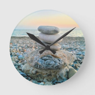 Zen Beach Stones Ronde Klok