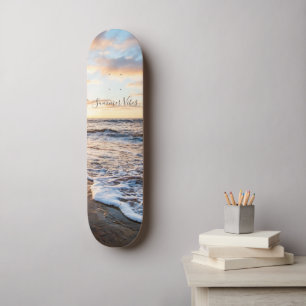 Zen Beach Sunset Ocean Waves Skateboard