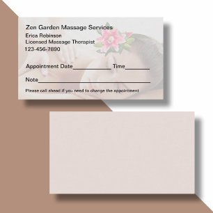 Zen Beauty Massage Services Afspraakkaarten Afsprakenkaartje