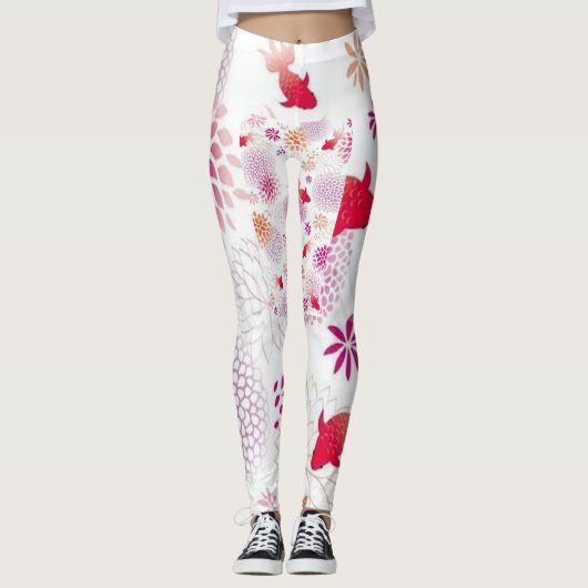 Zen Blossoms: Kimono Chic Leggings (Voorkant)