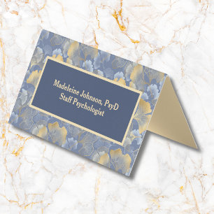 Zen Blue Gold Ginkgo psychiater of counselor Visitekaartjes