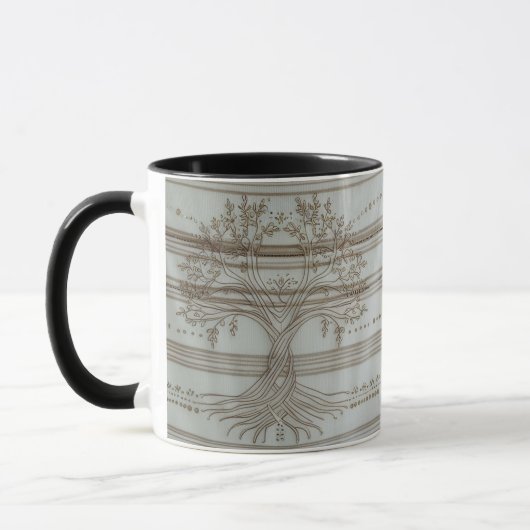 Zen Boho Tree of Life Floral Knit Combo Coffee Mug Mok (Links)