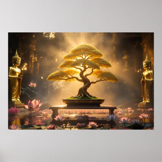 ZEN BOUDDHISME - ARBRE BONSAÏ - Affiche (Devant)