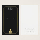 Zen Buddha Black Earring Display Card Visitekaartje (Voorkant /achterkant)