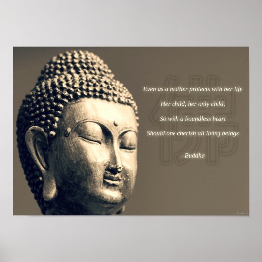 Zen Buddha Cherish Moeder Quote Inspirerend Poster (Voorkant)