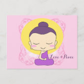 Zen Buddha "Liefde en Vrede" Briefkaart (Voorkant)