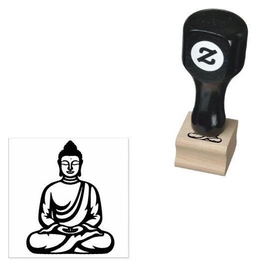 Zen Buddha Rubberstempel (Gestempeld)
