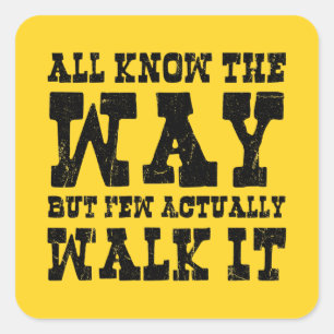 Zen Buddhism Spaghetti Westerne stijl Vierkante Sticker