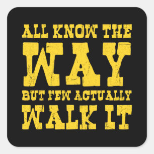 Zen Buddhism Spaghetti Westerne Style Square Stick Vierkante Sticker