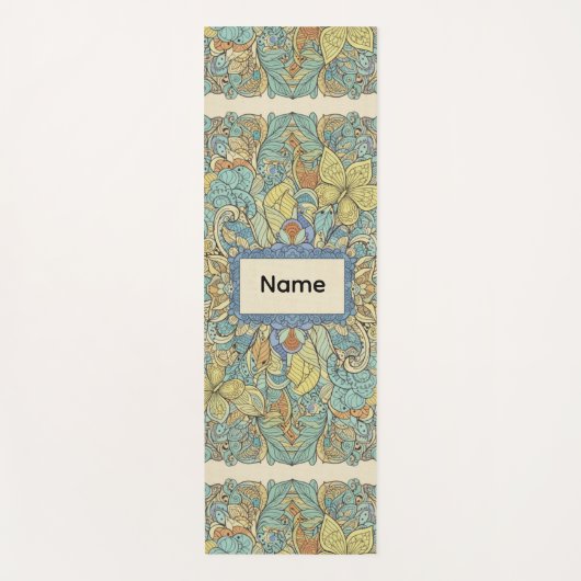 Zen Butterfly Floral Pro Yoga Mat (Voorkant)