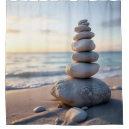 Zen Cairn Stone Douchegordijn