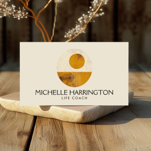 Zen Calm Midcentury Design voor Life Coaches, Yoga Visitekaartje