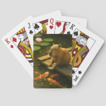 Zen Capybara bij Koi Vijver Speelkaarten
