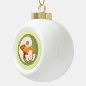 Zen Capybara Yin Yang Keramische Bal Ornament (Rechts)