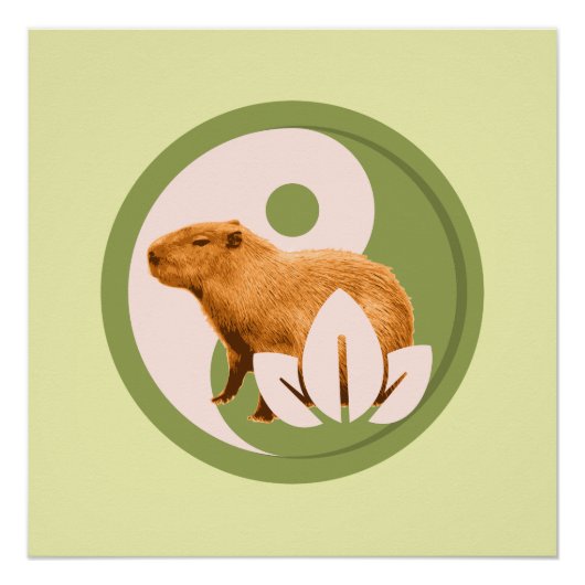 Zen Capybara Yin Yang Perfect Poster (Voorkant)