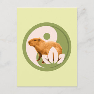 Zen Capybara Yin Yang Vreedzame Natuur Feestdagenkaart